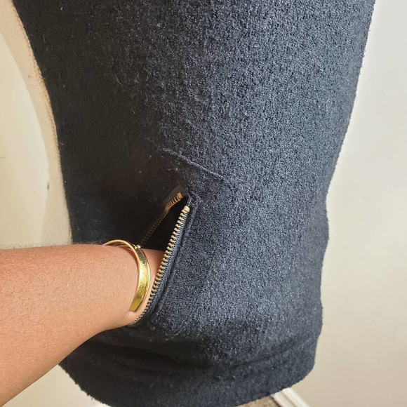 THREAD & SUPPLY | ASYMETRICAL WOOL BLEND SWEATER VEST AZTEC FAUX FUR WOMEN'S XS - Picture 8 of 17